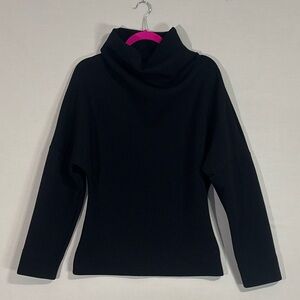 COS Black Oversized Turtleneck Sweater Minimalist Stretch Knit XS